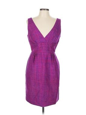 Trina Turk V-Neck Purple Sheath Dress, Purple
